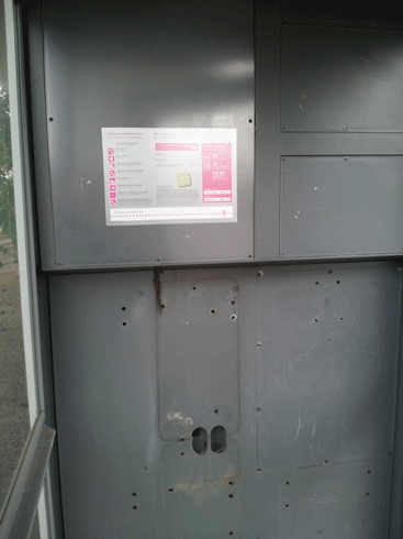 Telefonierzelle in Hamburg von innen